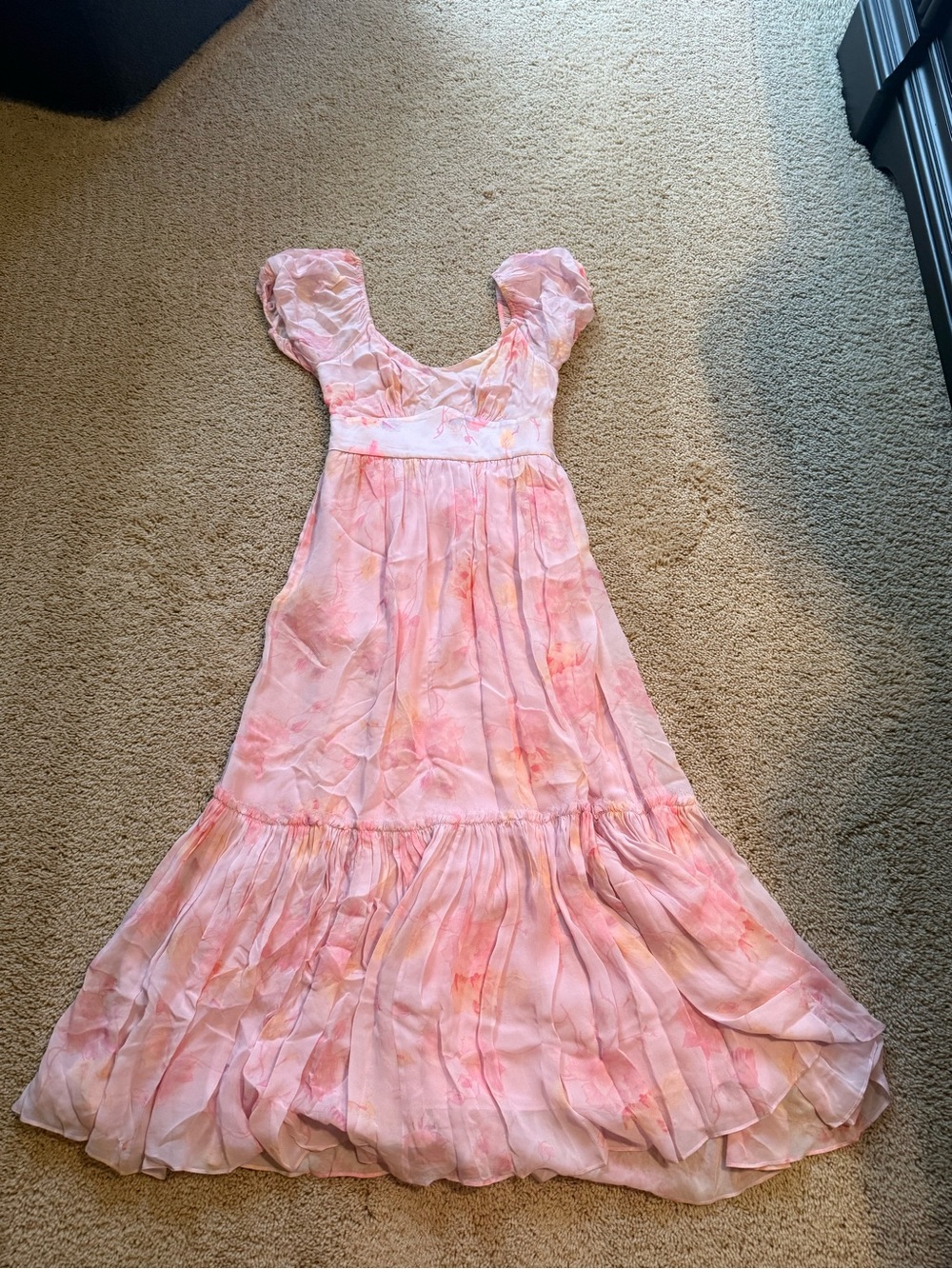Love Shack Fancy Angie Dress Summer Morning Pink Floral Midi - Picture 4 of 7